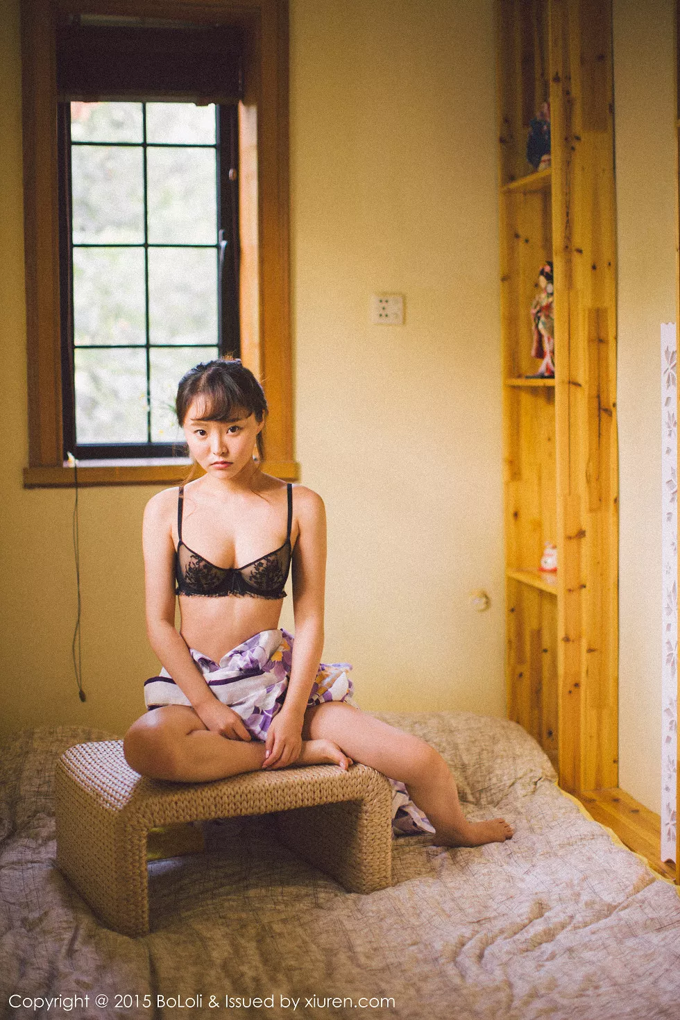 Xgyw.Org_[BoLoli波萝社]Vol.068_嫩模柳侑绮Sevenbaby黑色蕾丝内衣秀美胸性感写真54P