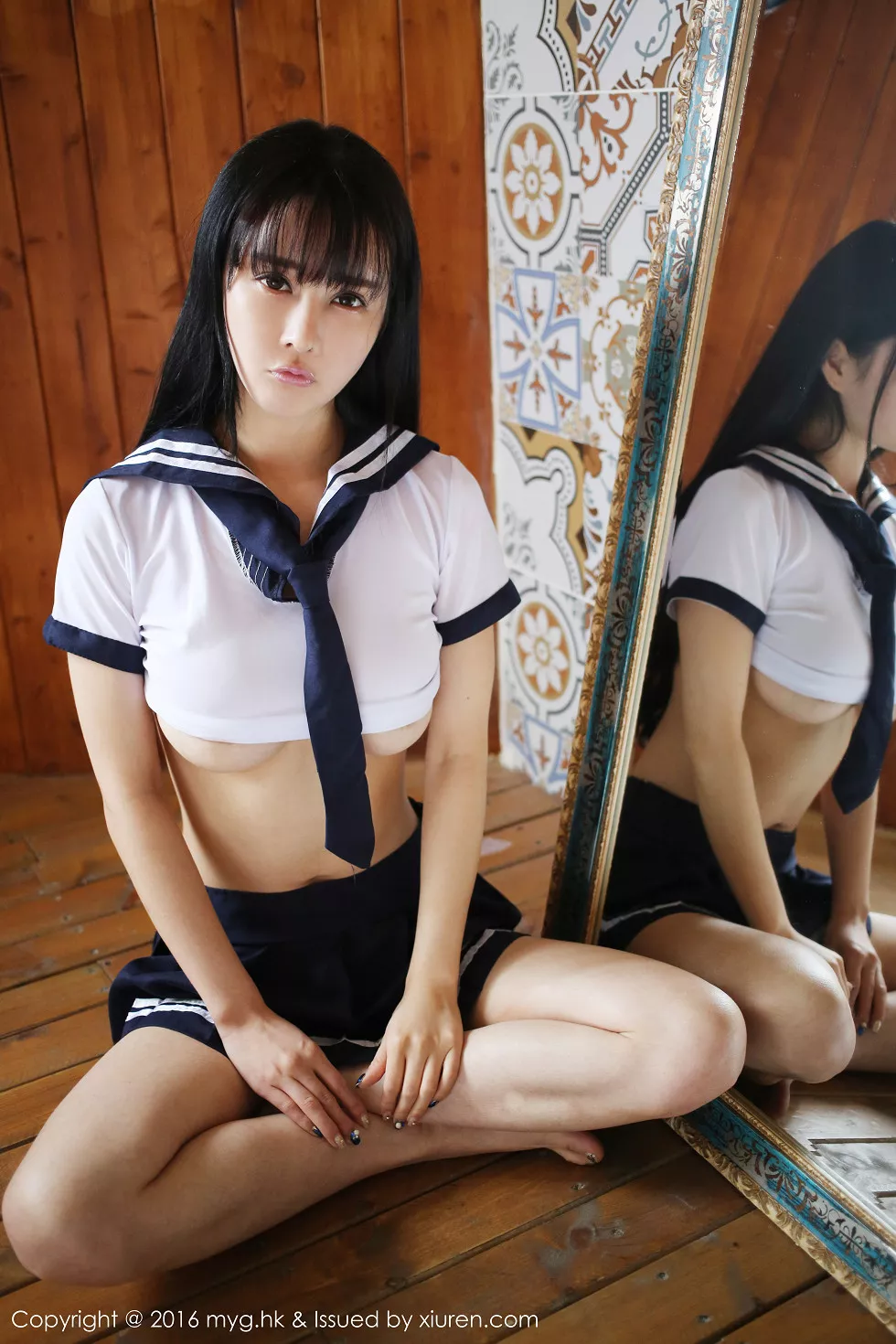 Xgyw.Org_[MyGirl美媛馆]Vol.212_嫩模蔡文钰Angle脱学生制服蕾丝内裤火辣美乳诱惑写真50P