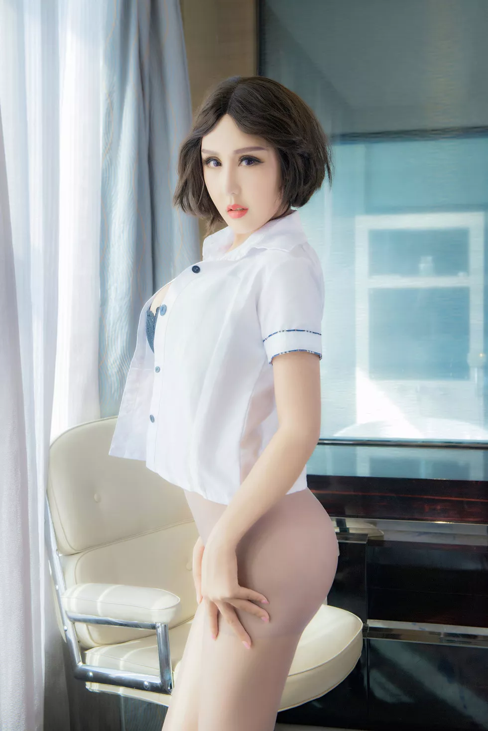 Xgyw.Org_[SLADY猎女神]NO.011_G乳嫩模娜依灵儿真空露背毛衣+无内肉丝裤袜撩人诱惑写真54P
