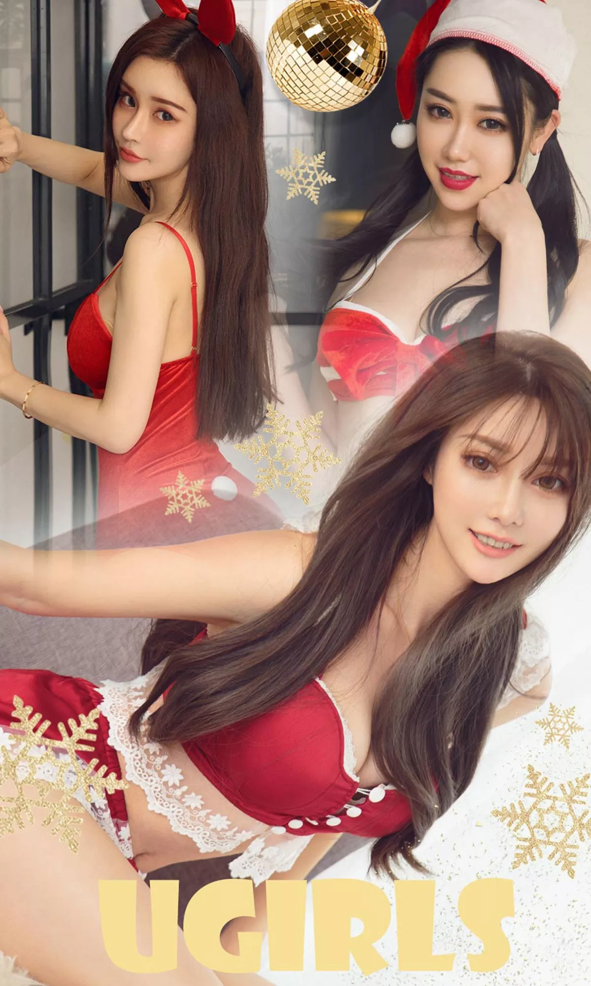 Xgyw.Org_[Ugirls爱尤物]No.1313_尤果女神纯小希＆夏雨菲＆奶茶Emily圣诞主题红色诱惑写真35P