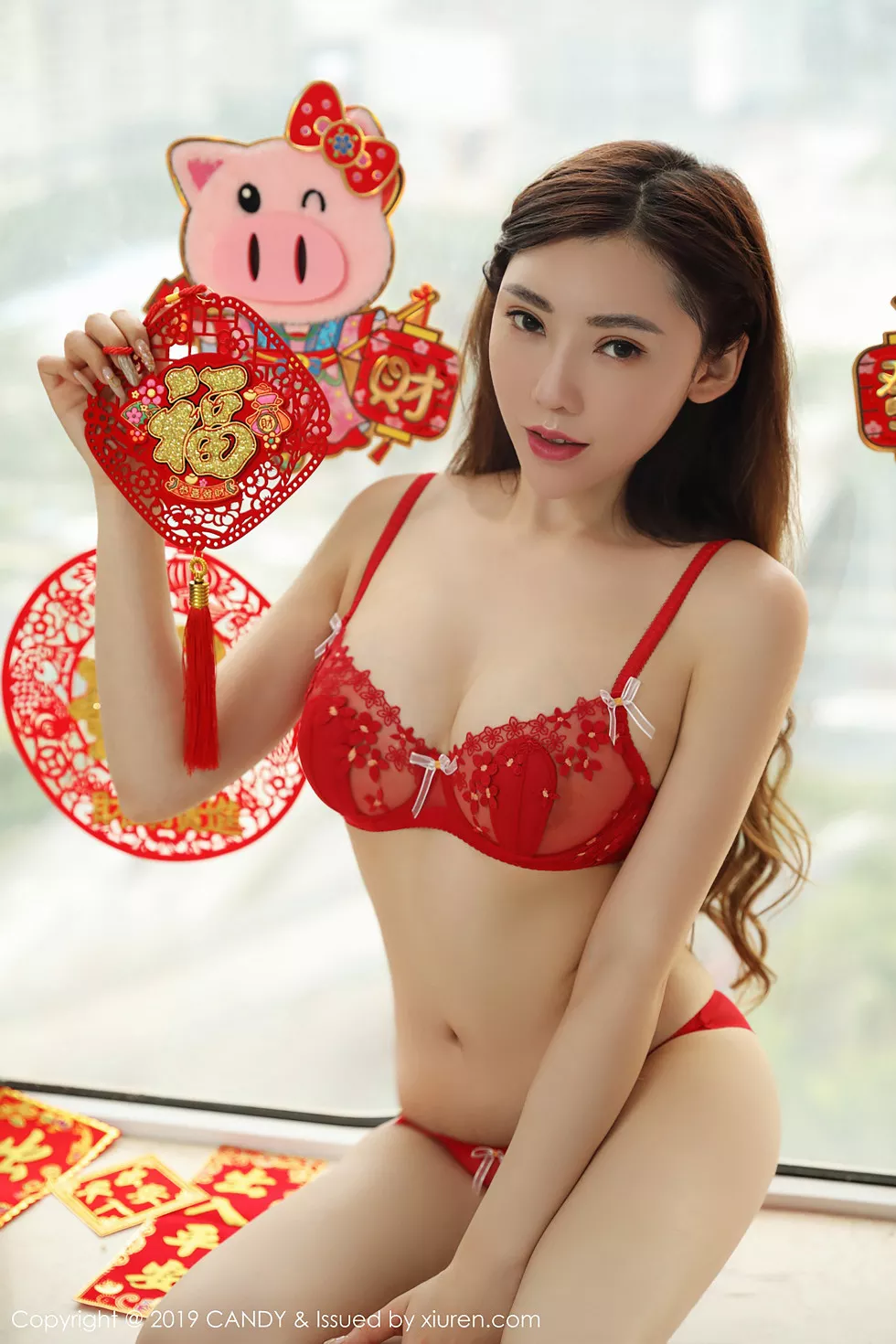 Xgyw.Org_[Candy网红馆]Vol.070_嫩模萌汉药baby新春祝福性感红色内衣秀完美身材诱惑写真42P
