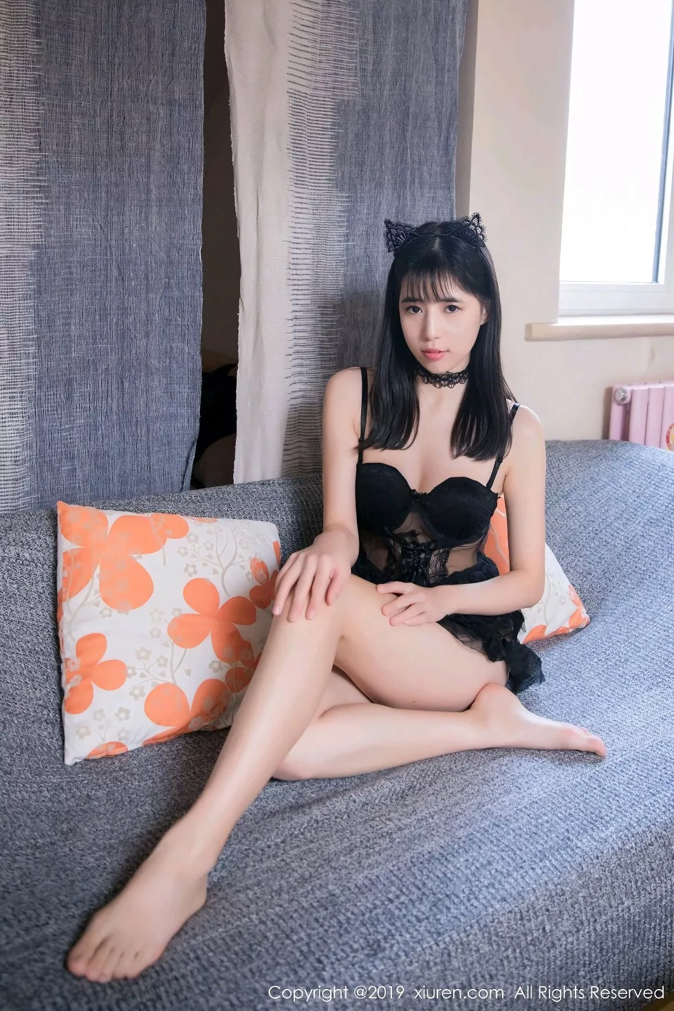 Xgyw.Org_XiuRen第1375期_嫩模艾栗栗私房猫女郎黑色薄纱情趣内衣秀翘臀惹火诱惑写真55P