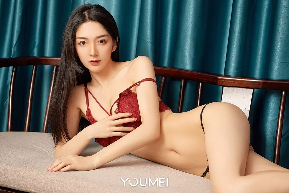 Xgyw.Org_[YouMei尤美]Vol.079_嫩模小热巴私房红色蕾丝内衣配黑色丁字裤迷人诱惑写真26P