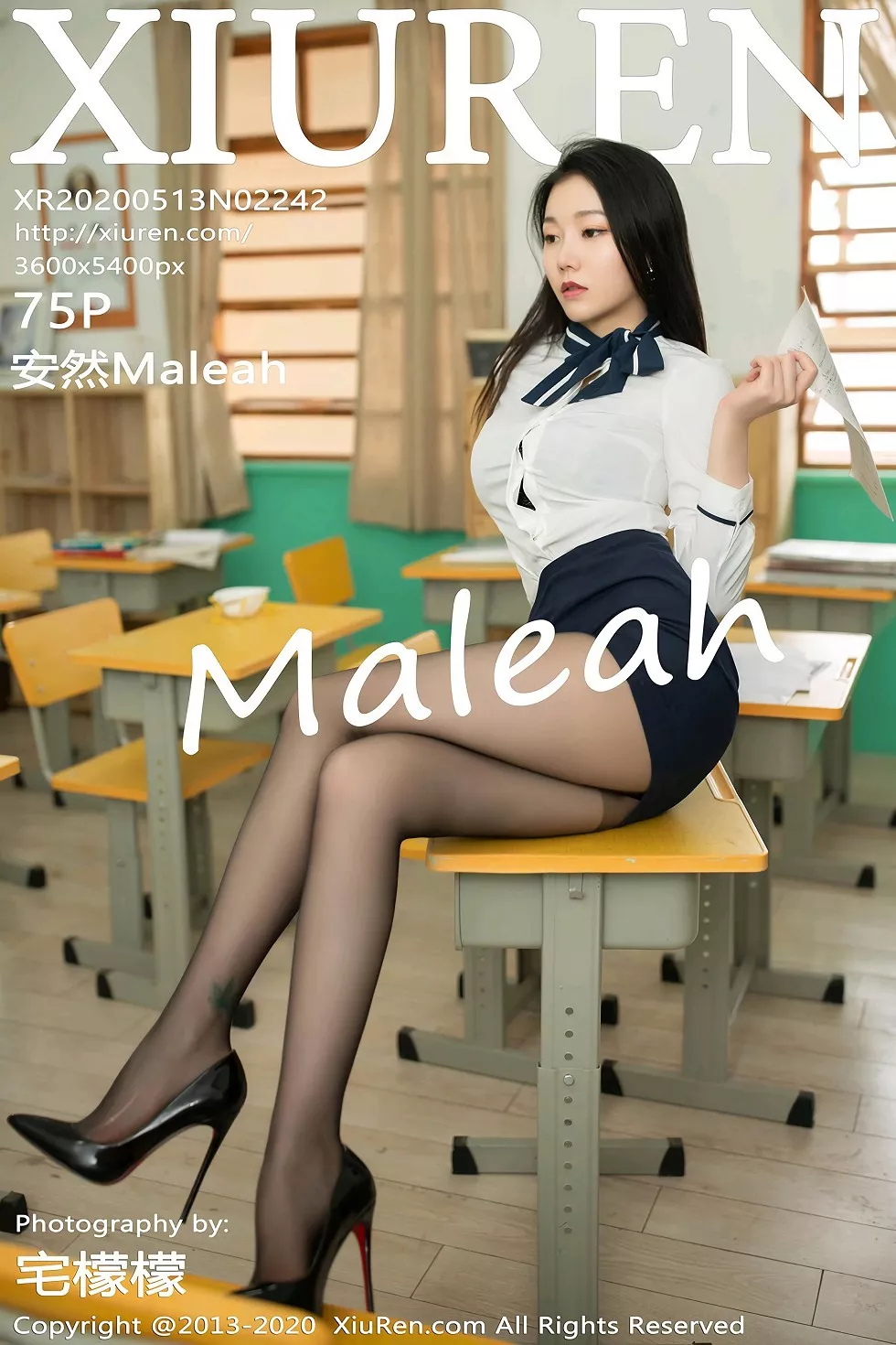 Xgyw.Org_XiuRen第2242期_嫩模安然Maleah偷窥女教师主题蕾丝内衣配无内黑丝魅惑写真75P