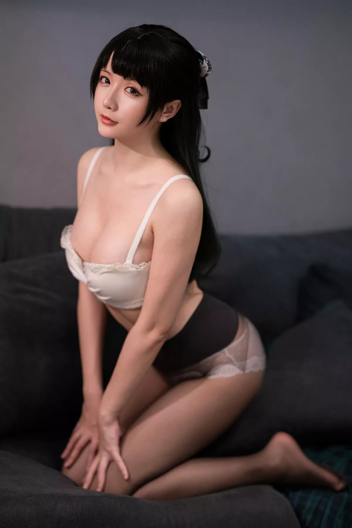 Xgyw.Org_Coser小姐姐星之迟迟绿色JK制服主题私房半脱露白色蕾丝内衣秀豪乳诱惑写真101P