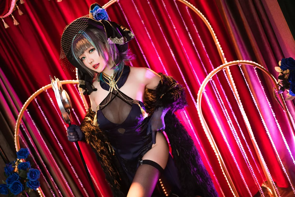 Xgyw.Org_Coser小姐姐星之迟迟柴郡音乐绚烂主题私房黑色薄透服饰配黑丝吊袜诱惑写真72P