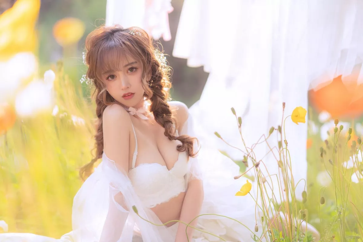 Xgyw.Org_斗鱼主播米线线sama夏日限定晒衣服主题户外性感薄纱裙露性感内衣诱惑写真41P