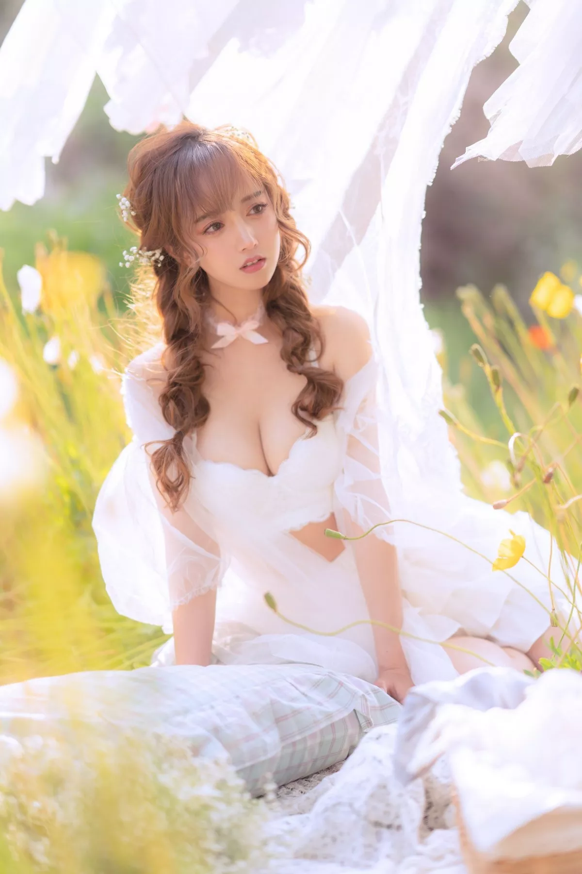 Xgyw.Org_斗鱼主播米线线sama夏日限定晒衣服主题户外性感薄纱裙露性感内衣诱惑写真41P