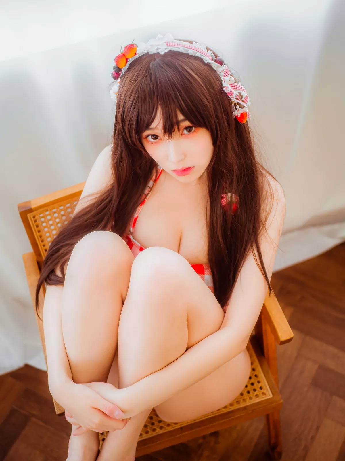 Xgyw.Org_韩国美女Bambi格子半身裙主题私房性感红色格子服饰秀丰满身材迷人诱惑写真61P