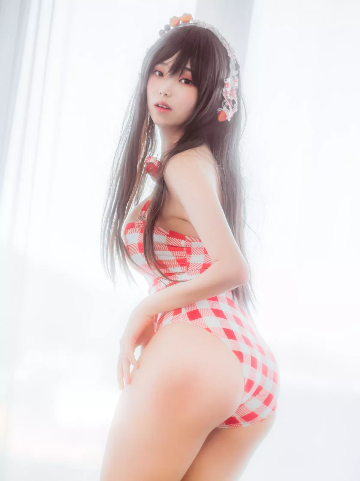 Xgyw.Org_韩国美女Bambi格子半身裙主题私房性感红色格子服饰秀丰满身材迷人诱惑写真61P