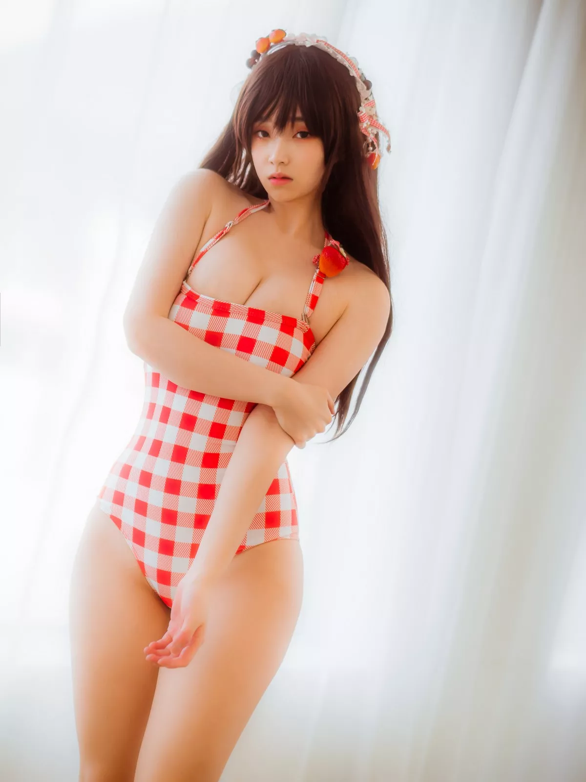 Xgyw.Org_韩国美女Bambi格子半身裙主题私房性感红色格子服饰秀丰满身材迷人诱惑写真61P