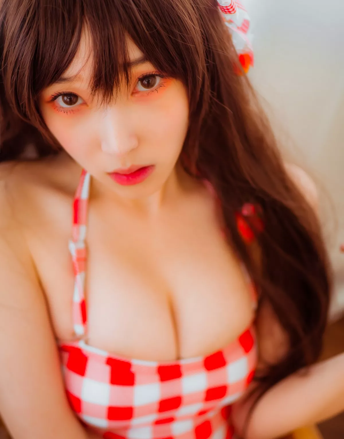 Xgyw.Org_韩国美女Bambi格子半身裙主题私房性感红色格子服饰秀丰满身材迷人诱惑写真61P