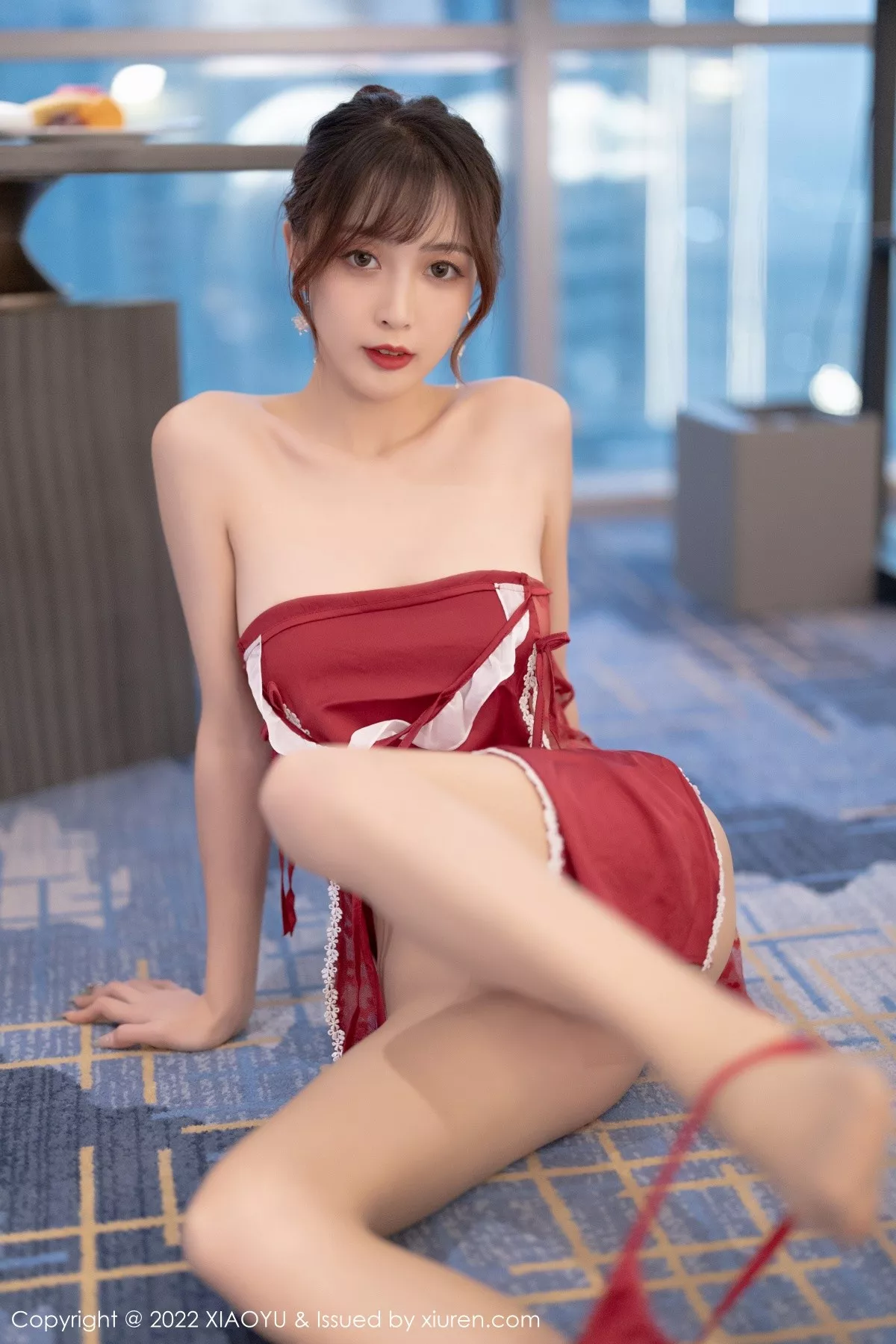 Xgyw.Org_[XiaoYu画语界]Vol.769_模特林星阑性感红色露肩服饰配无内肉丝秀完美身材诱惑写真85P