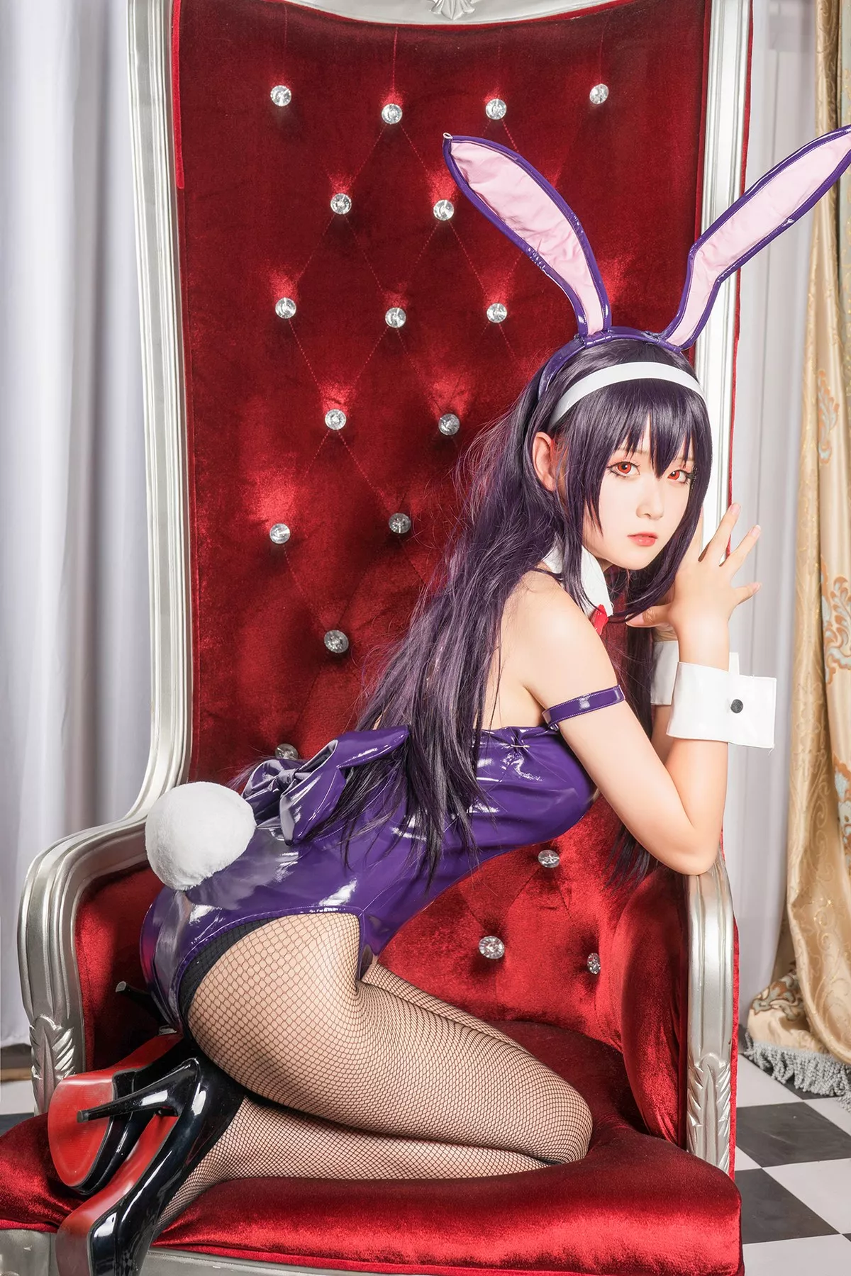 Xgyw.Org_Coser美女Akisoso秋楚楚霞之丘诗羽主题私房性感高叉连体衣配黑丝渔网诱惑写真39P