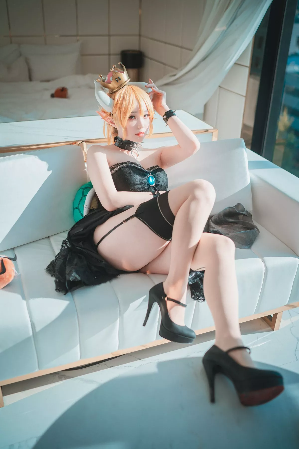 Xgyw.Org_[DJAWA]No.044_模特BamBi_Halloween with Bowsette主题连体衣配黑丝吊袜诱惑写真50P