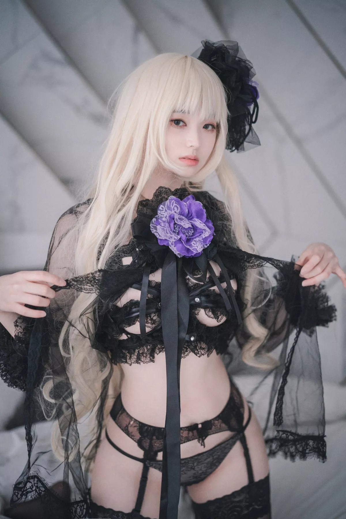Xgyw.Org_[DJAWA]No.053_BamBi_Rita The Paradise Expulsion主题黑色薄纱配蕾丝吊袜诱惑写真82P