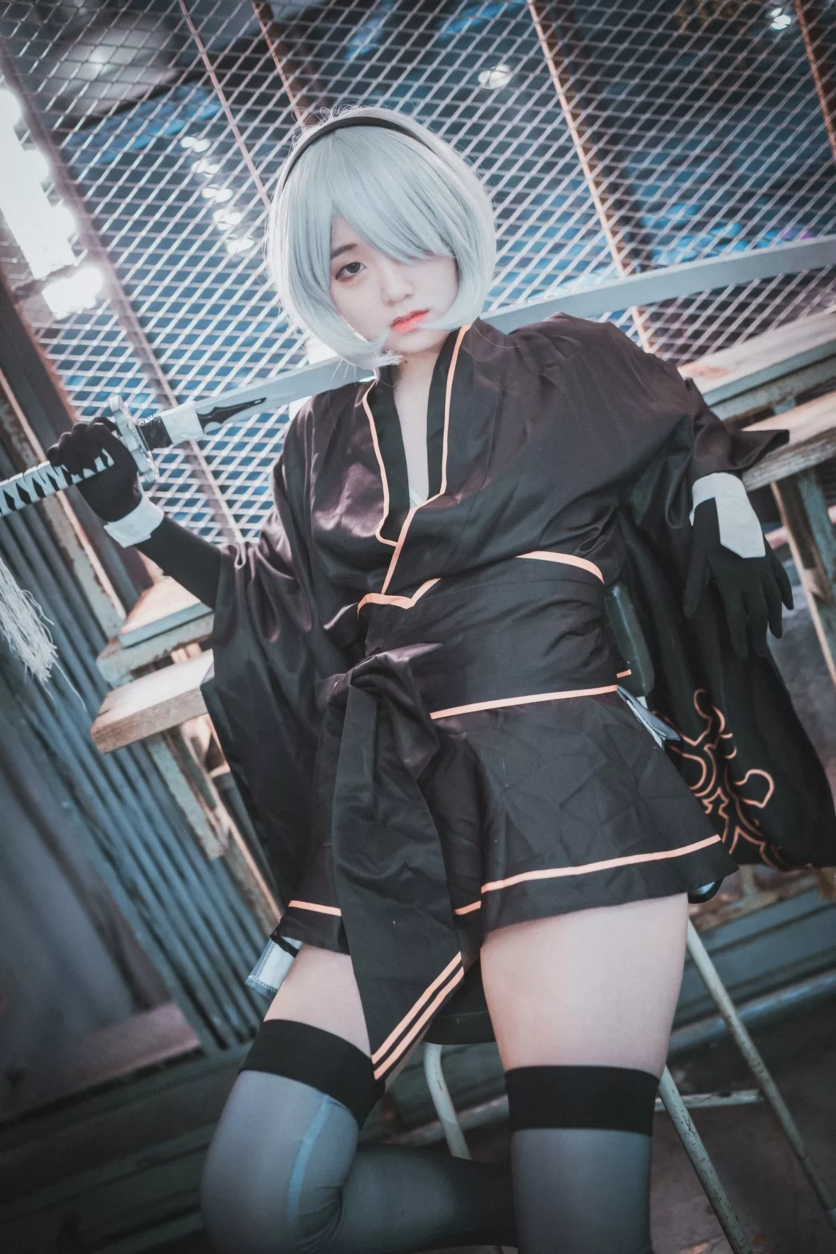Xgyw.Org_[DJAWA]No.131_模特Jenny_NieR Automata 2B主题黑色服饰露白色内裤秀翘臀诱惑写真47P