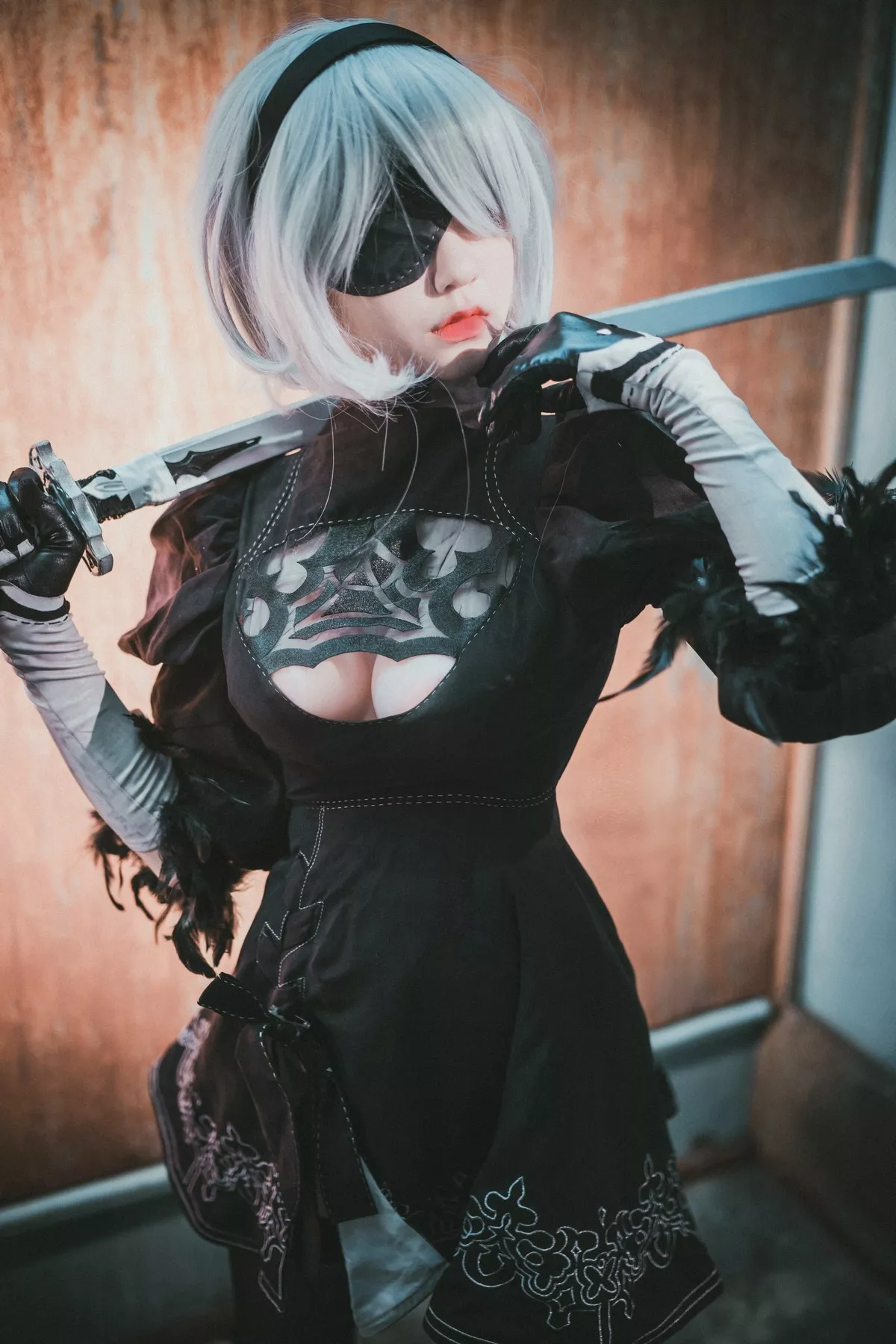 Xgyw.Org_[DJAWA]No.131_模特Jenny_NieR Automata 2B主题黑色服饰露白色内裤秀翘臀诱惑写真47P