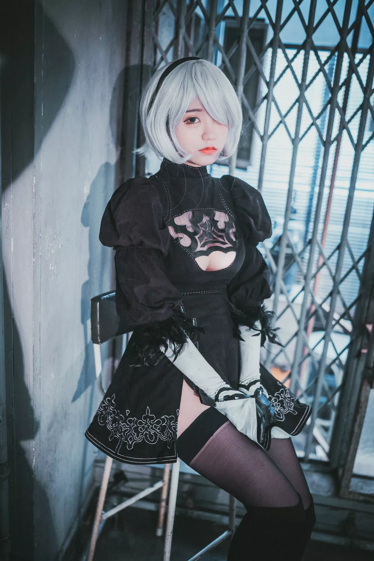 Xgyw.Org_[DJAWA]No.131_模特Jenny_NieR Automata 2B主题黑色服饰露白色内裤秀翘臀诱惑写真47P