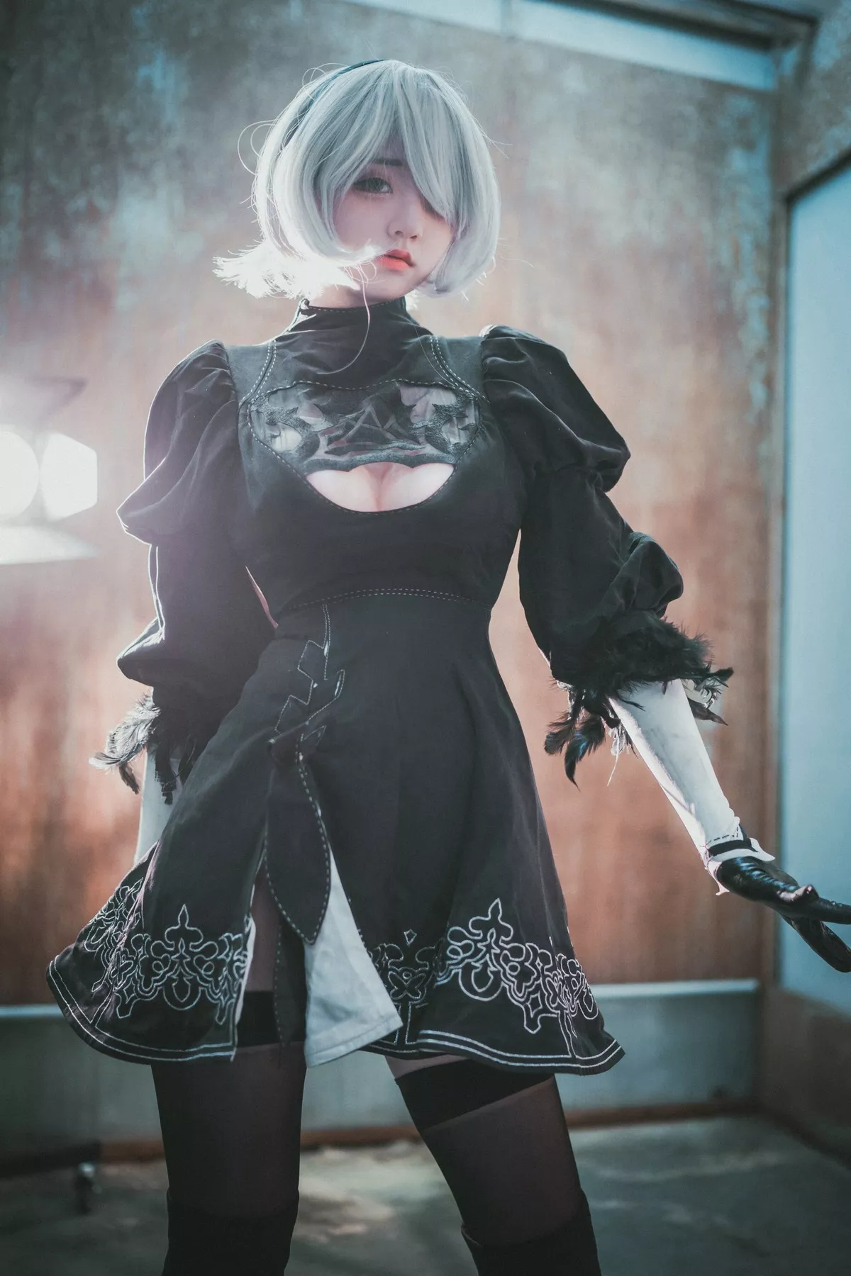 Xgyw.Org_[DJAWA]No.131_模特Jenny_NieR Automata 2B主题黑色服饰露白色内裤秀翘臀诱惑写真47P