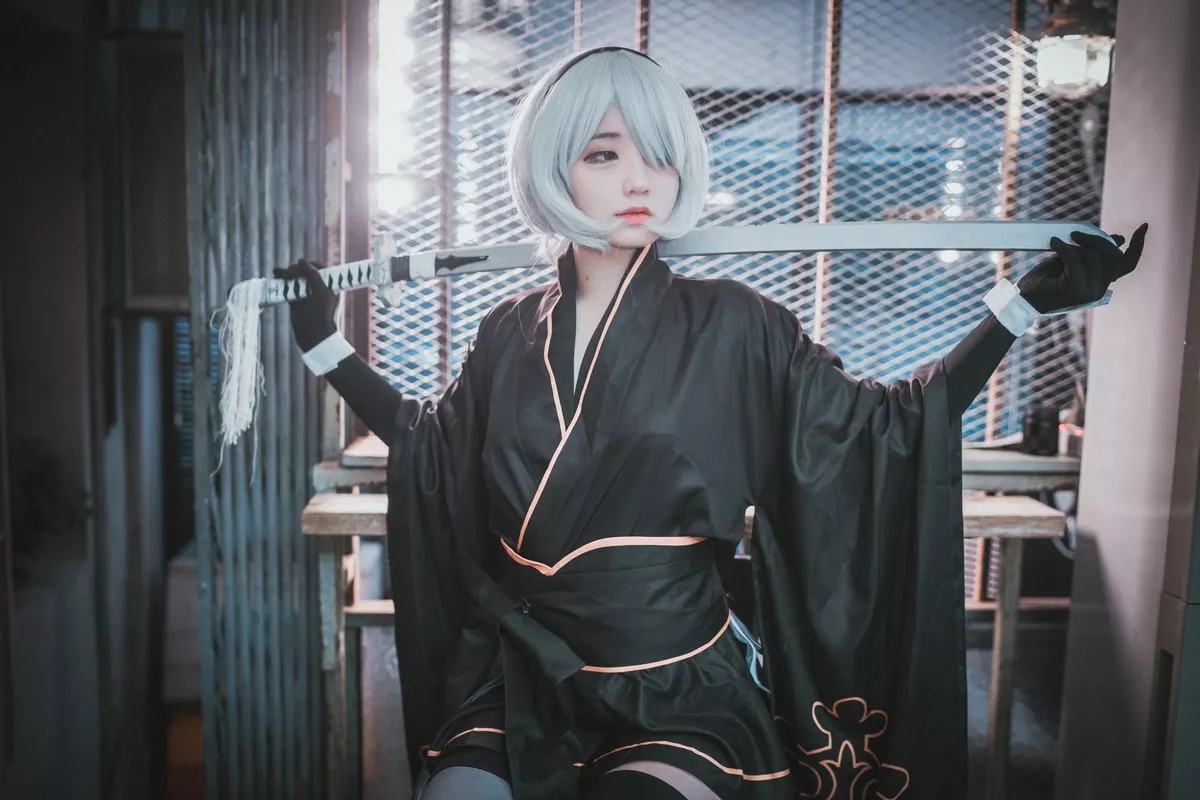 Xgyw.Org_[DJAWA]No.131_模特Jenny_NieR Automata 2B主题黑色服饰露白色内裤秀翘臀诱惑写真47P