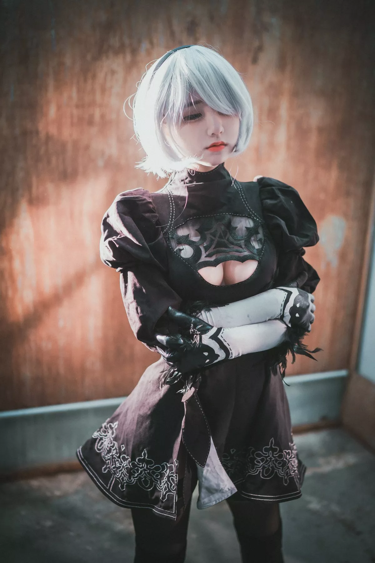 Xgyw.Org_[DJAWA]No.131_模特Jenny_NieR Automata 2B主题黑色服饰露白色内裤秀翘臀诱惑写真47P