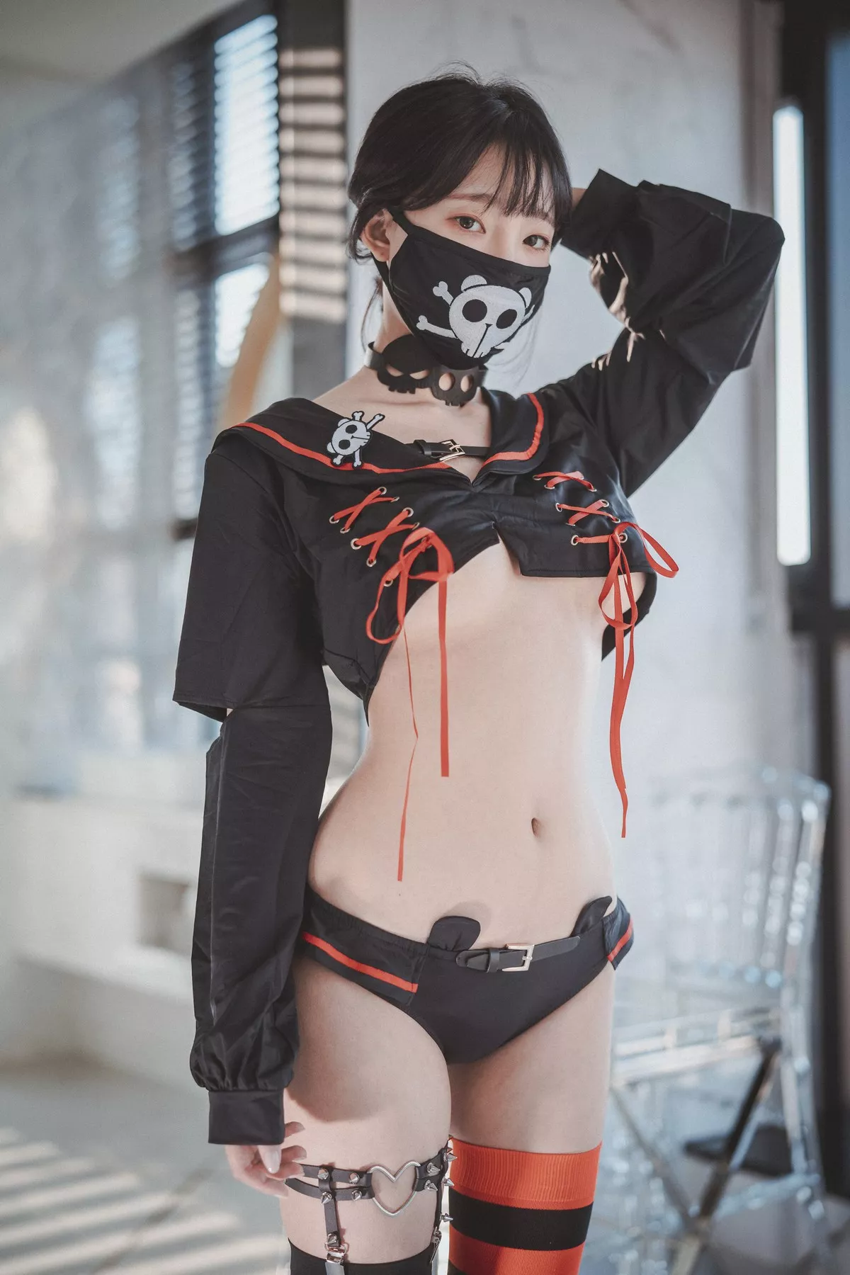 Xgyw.Org_[DJAWA]No.143_模特Kang Inkyung_Masked Pirate主题私房性感黑色服饰迷人诱惑写真41P