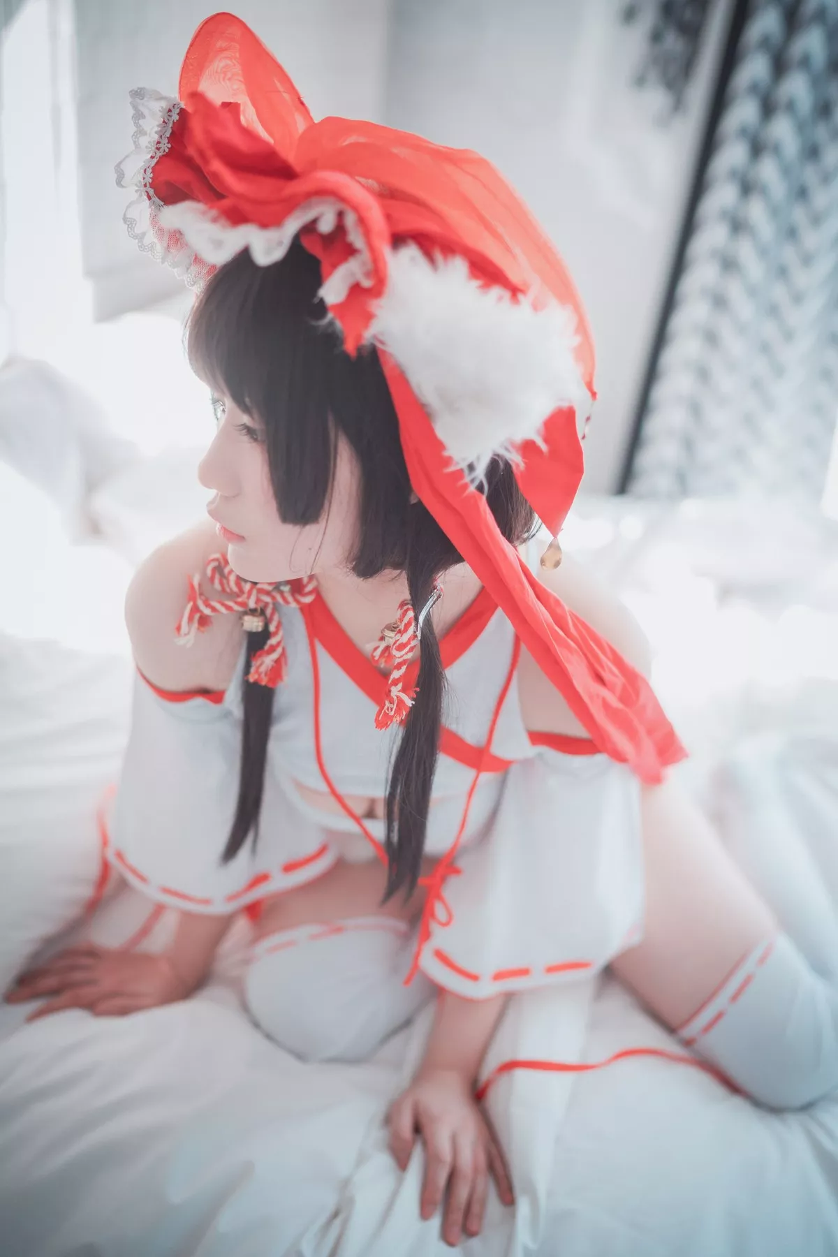 Xgyw.Org_[DJAWA]No.113_模特Mimmi_Kitsune Miko主题私房性感白色高叉连体衣撩人诱惑写真65P