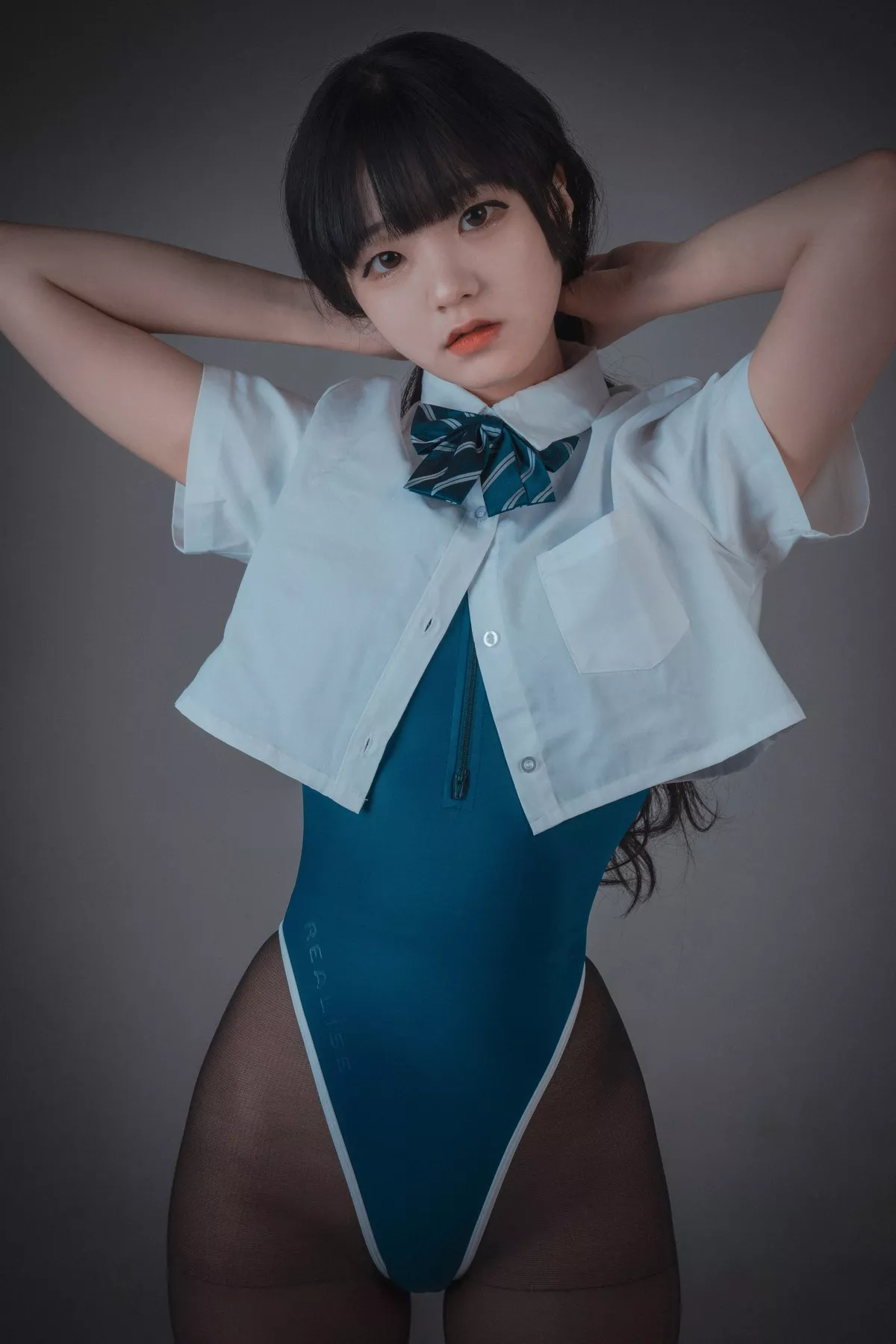 Xgyw.Org_[DJAWA]No.178_模特Jenny_Swimming Lesson主题性感连体泳衣配超薄黑丝诱惑写真46P