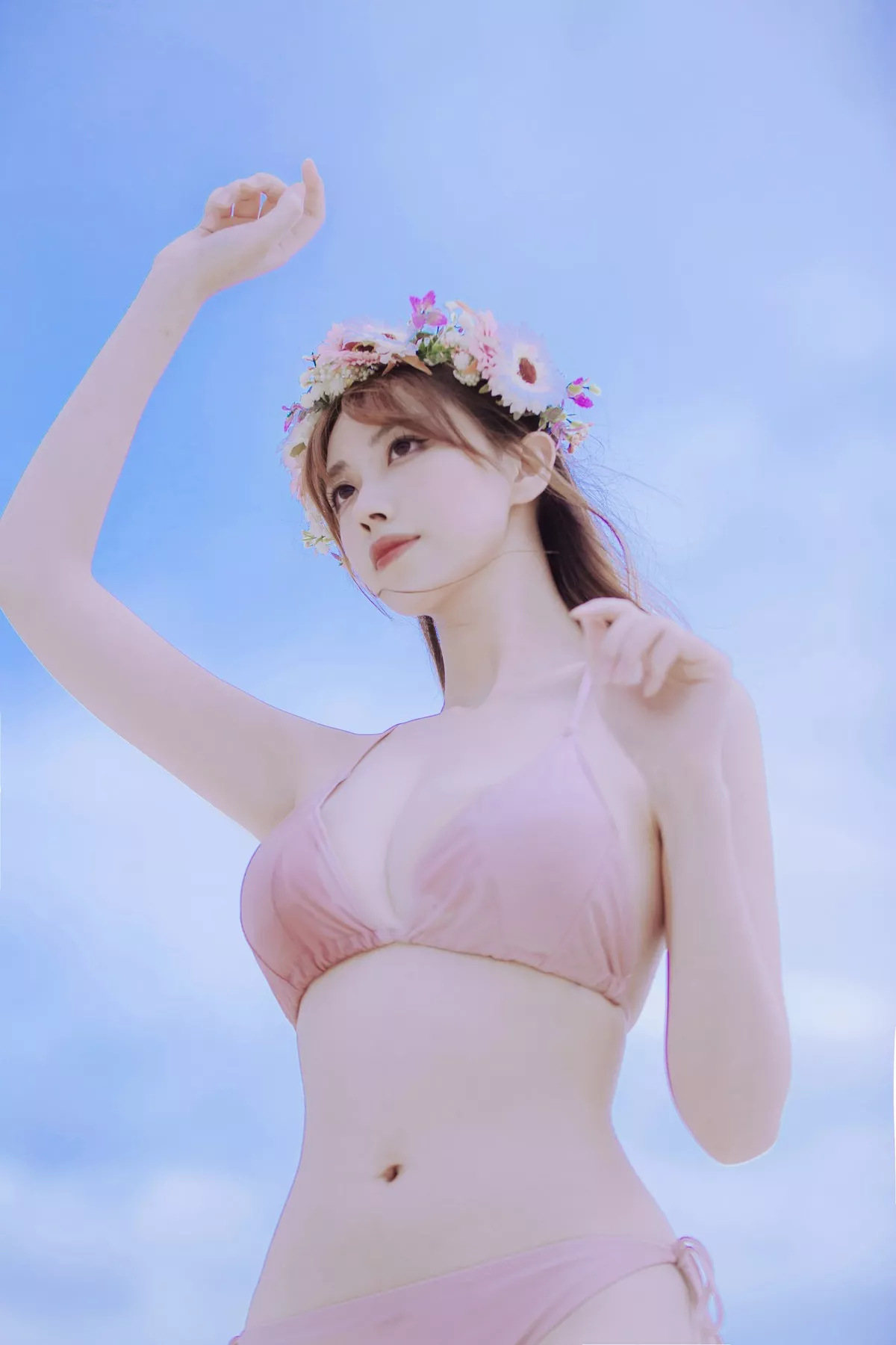 Xgyw.Org_次元少女念雪ww白桃汽水主题户外沙滩性感粉色比基尼秀完美身材迷人诱惑写真42P