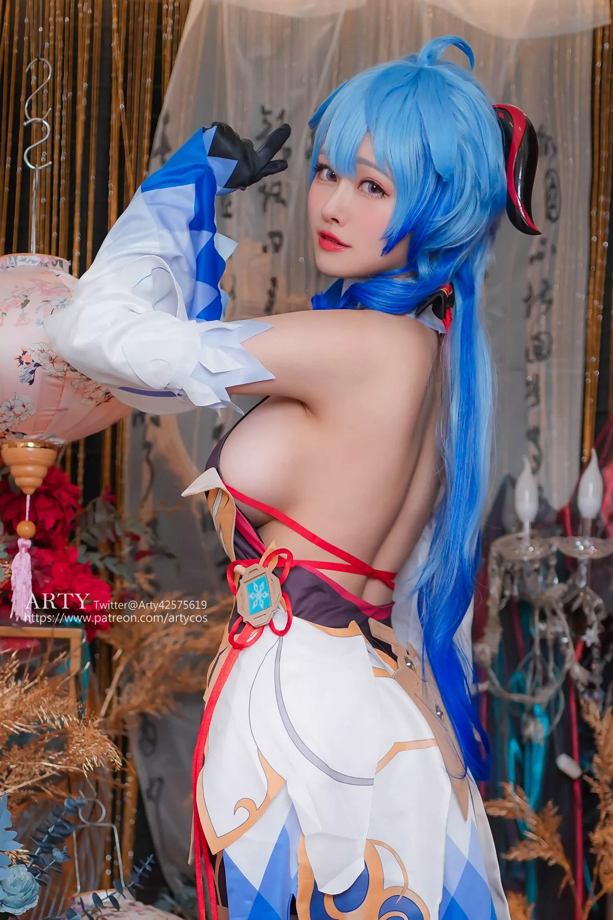 Xgyw.Org_Coser妹子Arty Huang-Genshin Ganyu主题私房性感紫色连体衣秀丰满身材诱惑写真57P