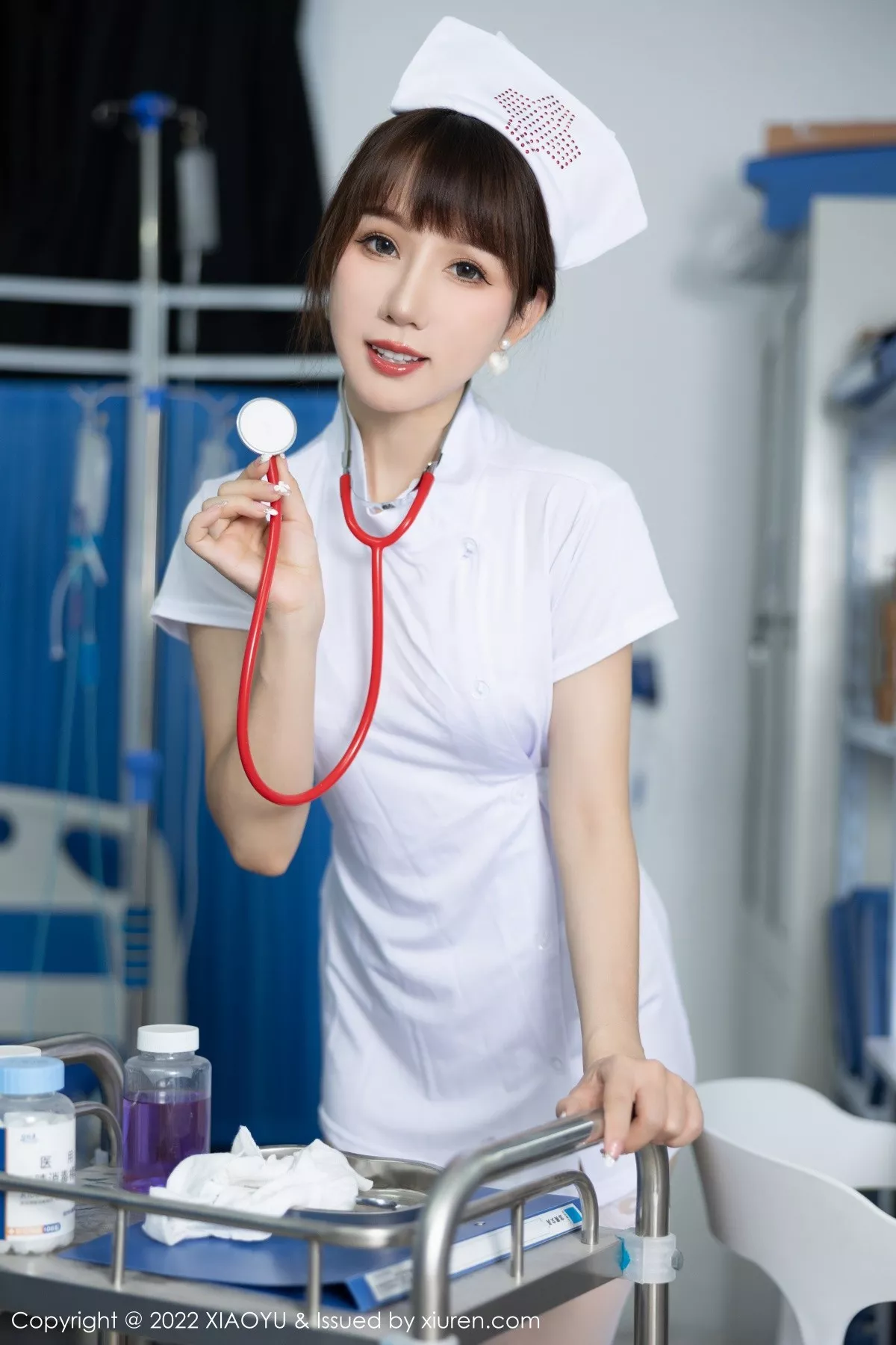 Xgyw.Org_[XiaoYu画语界]Vol.853_模特波巧酱脱白色护士服露性感白色内衣配白丝袜极致魅惑写真82P