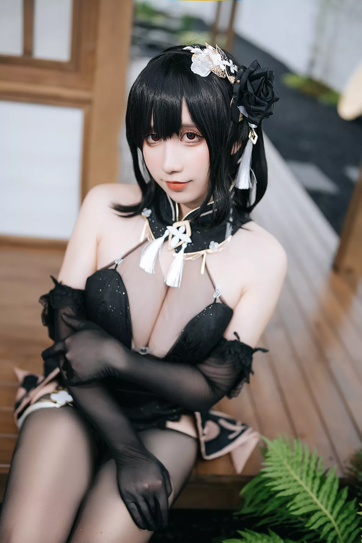 Xgyw.Org_动漫博主九曲Jean镇海主题私房性感黑色情趣旗袍露黑色薄透服饰惹火诱惑写真40P