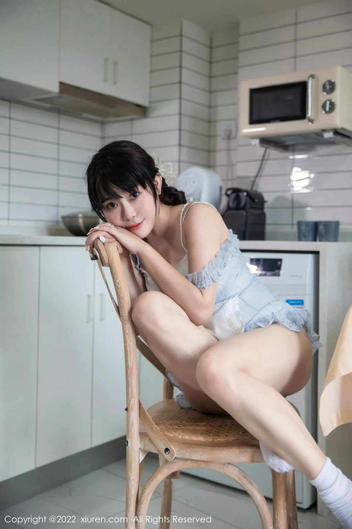 Xgyw.Org_XiuRen第5834期_模特严利娅Yuliya私房性感浅蓝色女仆服饰秀翘臀美腿诱惑写真53P