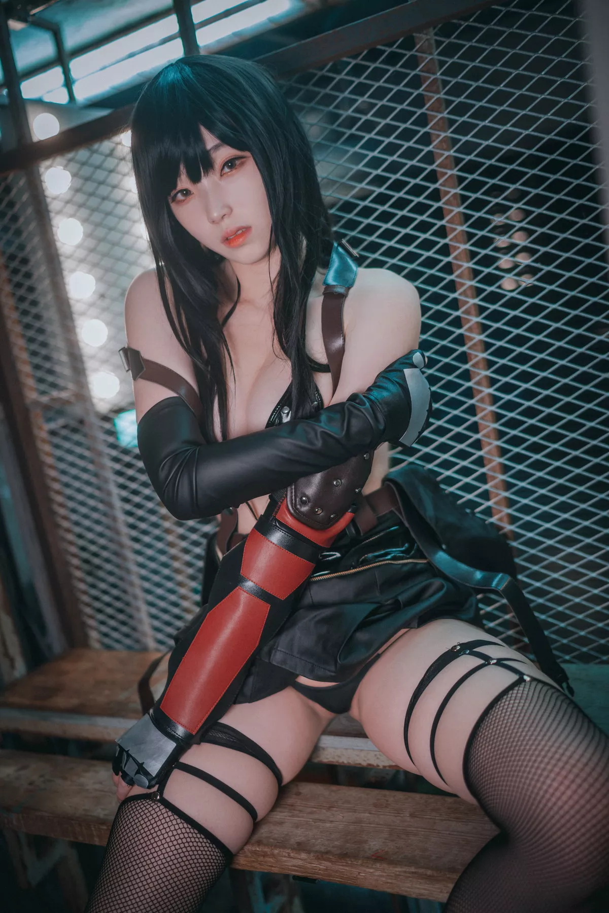 Xgyw.Org_[DJAWA]No.232_模特Bambi_Tifa Lockhart主题户外性感黑色内衣秀完美身材诱惑写真234P