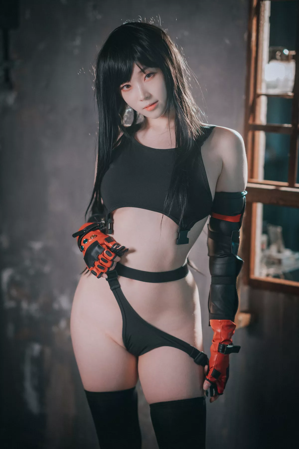 Xgyw.Org_[DJAWA]No.232_模特Bambi_Tifa Lockhart主题户外性感黑色内衣秀完美身材诱惑写真234P