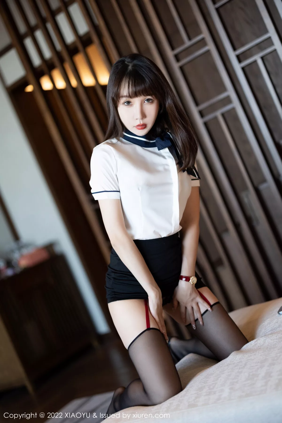Xgyw.Org_[XiaoYu画语界]Vol.918_模特波巧酱性感白T配黑色短裙半脱露黑色轻透内衣迷人诱惑写真83P