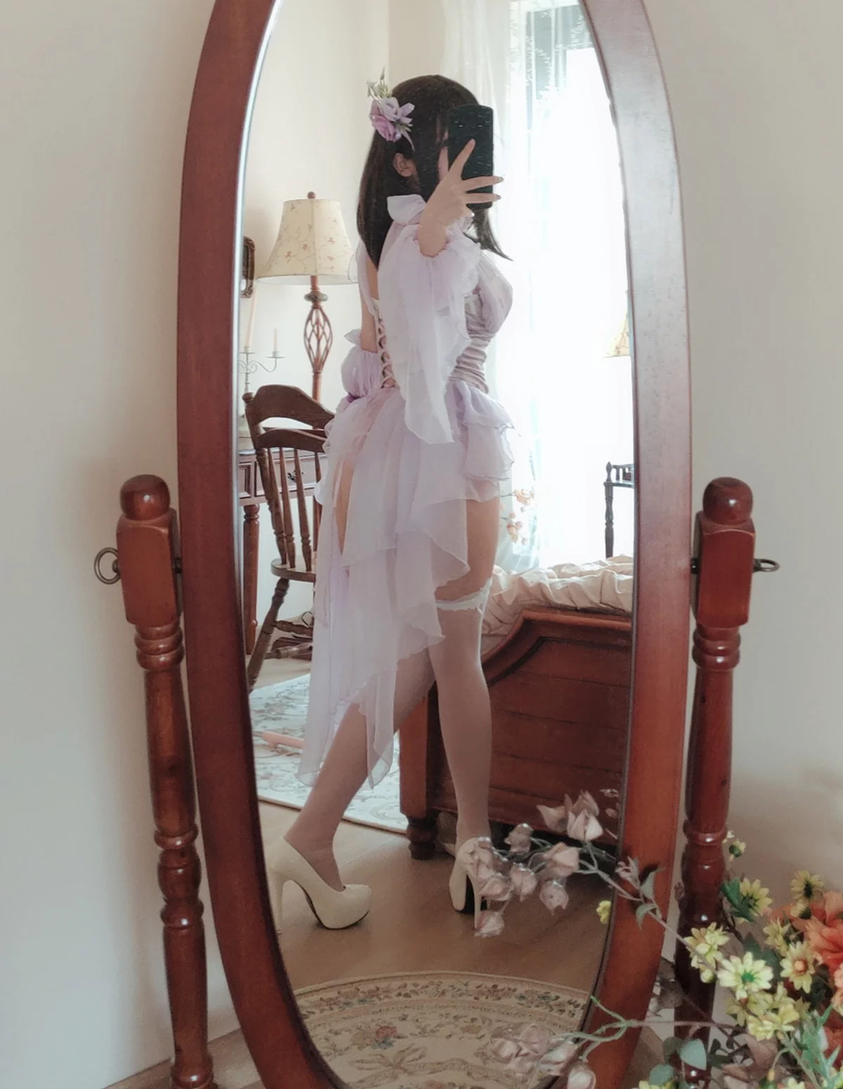 Xgyw.Org_Cosplay美女日奈娇睡美人自拍主题性感薄纱睡裙下白色内衣秀完美身材诱惑写真44P