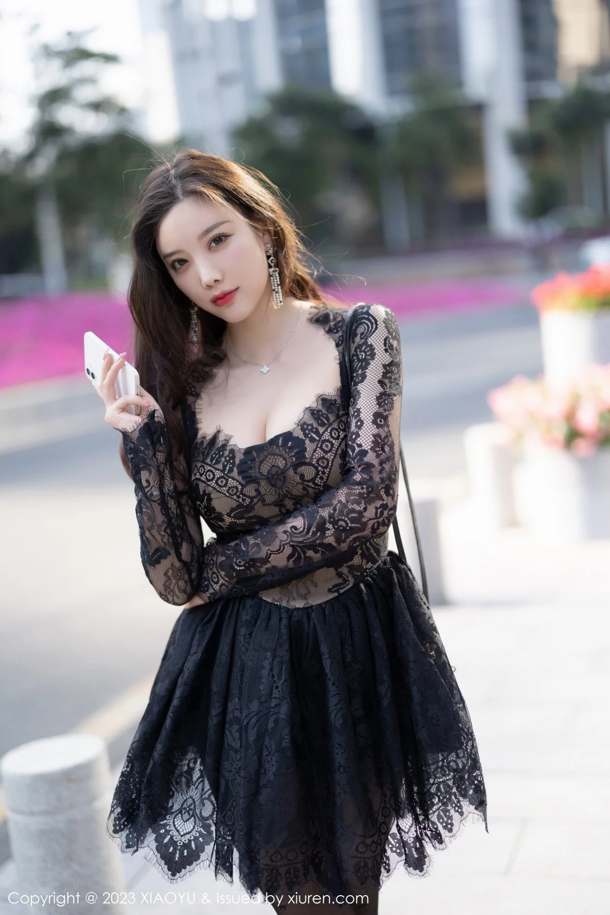Xgyw.Org_[XiaoYu画语界]Vol.988_女神杨晨晨Yome性感黑色蕾丝连衣短裙露黑色内衣完美诱惑写真92P