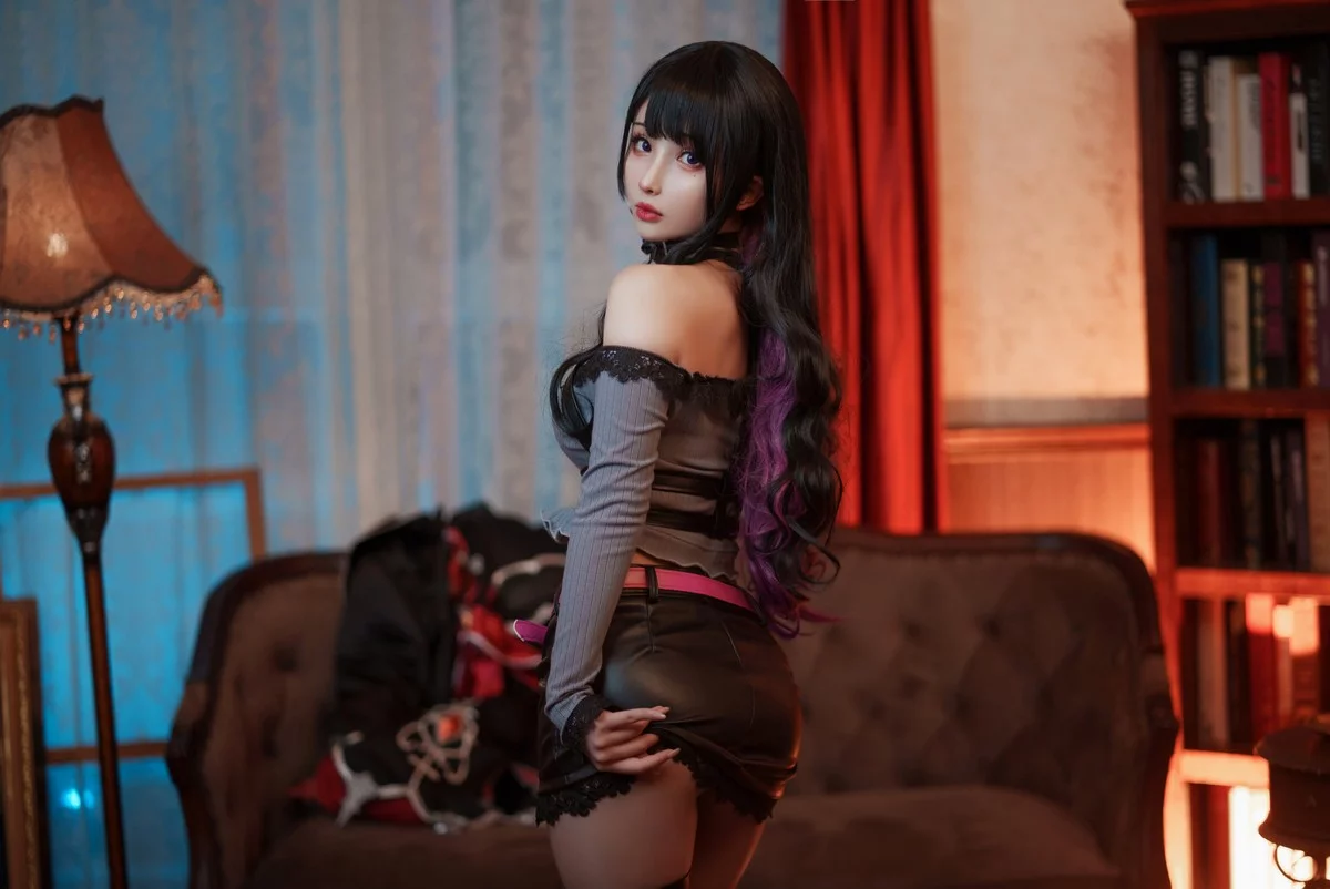 Xgyw.Org_网络美女rioko凉凉子魔女主题性感黑色情趣服饰露黑色蕾丝内衣秀翘臀诱惑写真40P