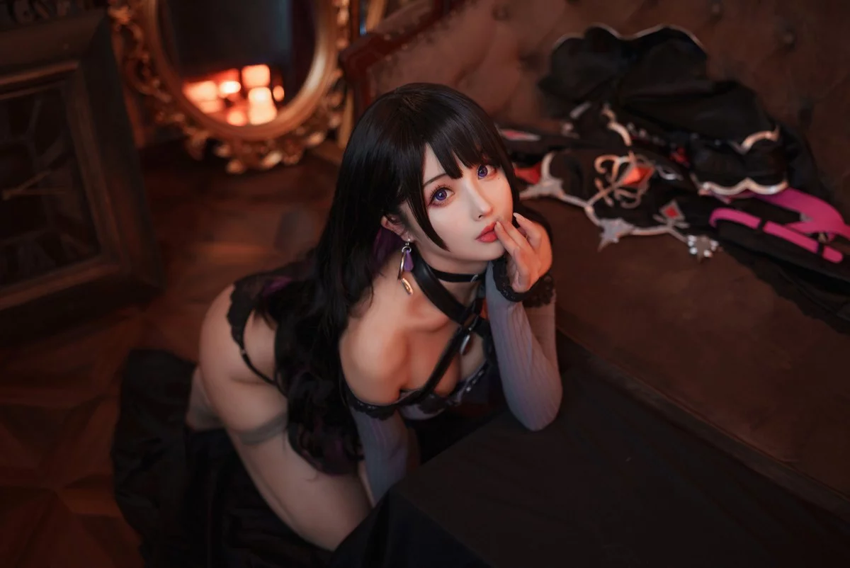 Xgyw.Org_网络美女rioko凉凉子魔女主题性感黑色情趣服饰露黑色蕾丝内衣秀翘臀诱惑写真40P