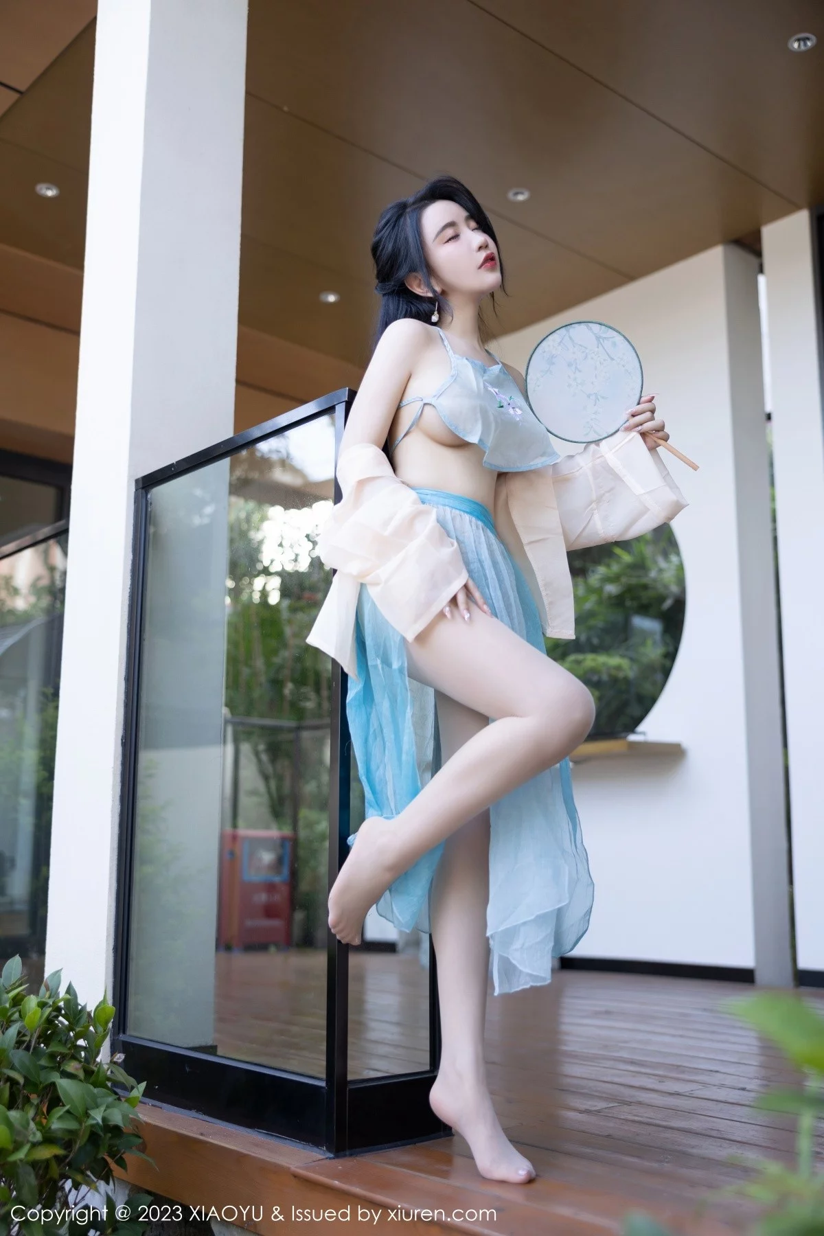 Xgyw.Org_[XiaoYu画语界]Vol.1057_女神Cherry樱桃酱淡蓝古装服饰配超薄肉丝秀惹火身材诱惑写真81P