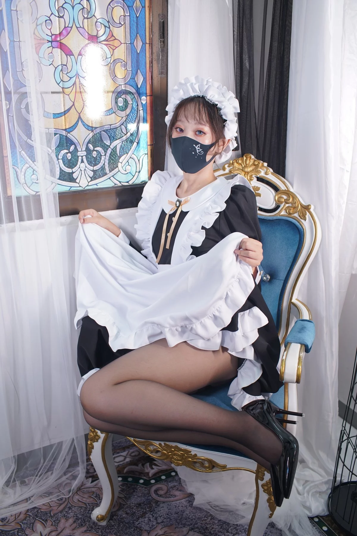 Xgyw.Org_网络美女茶籽ccz欧式女仆主题私房性感女仆长裙配超薄黑丝秀美腿迷人诱惑写真144P