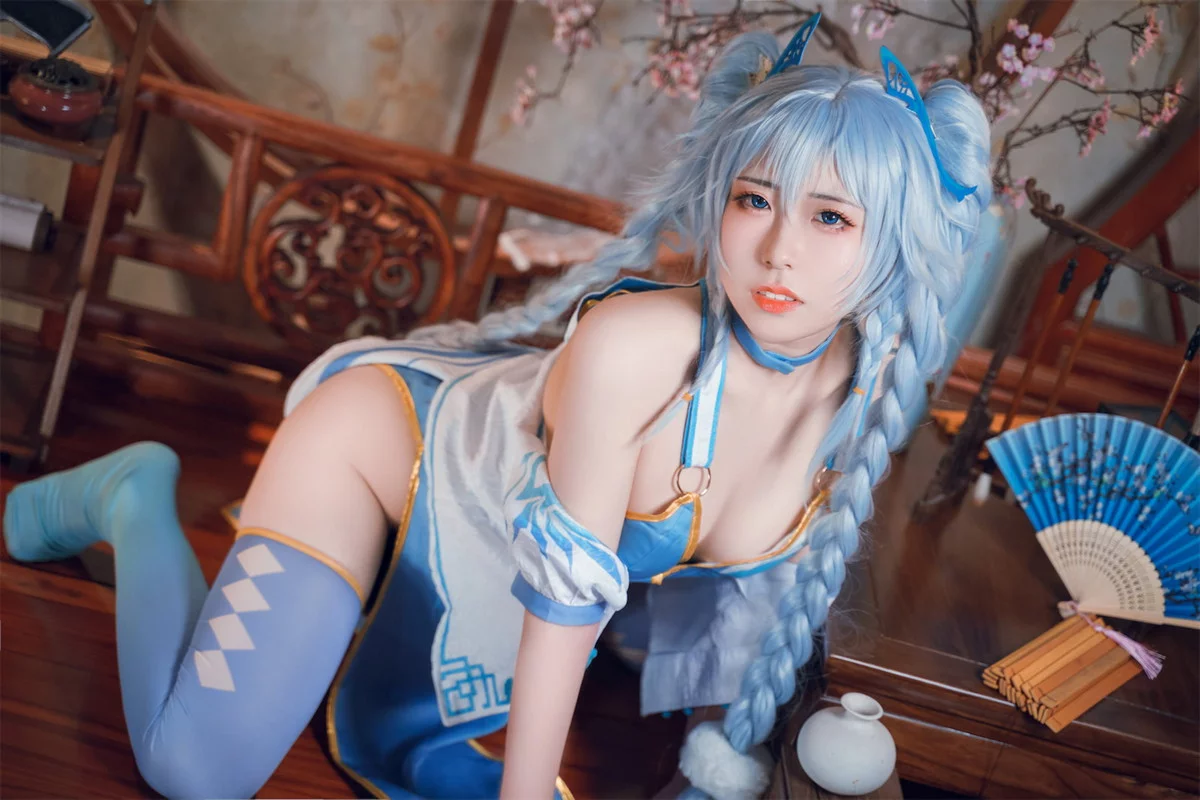 Xgyw.Org_微博美少女虎森森少女前线翠雀媚主题性感蓝色旗袍服饰秀完美身材诱惑写真40P