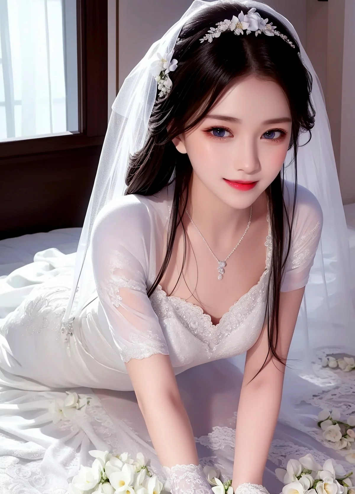 Xgyw.Org_AI美图034期新娘婚纱主题性感白色低胸婚纱裙秀完美身材写真及下载116P