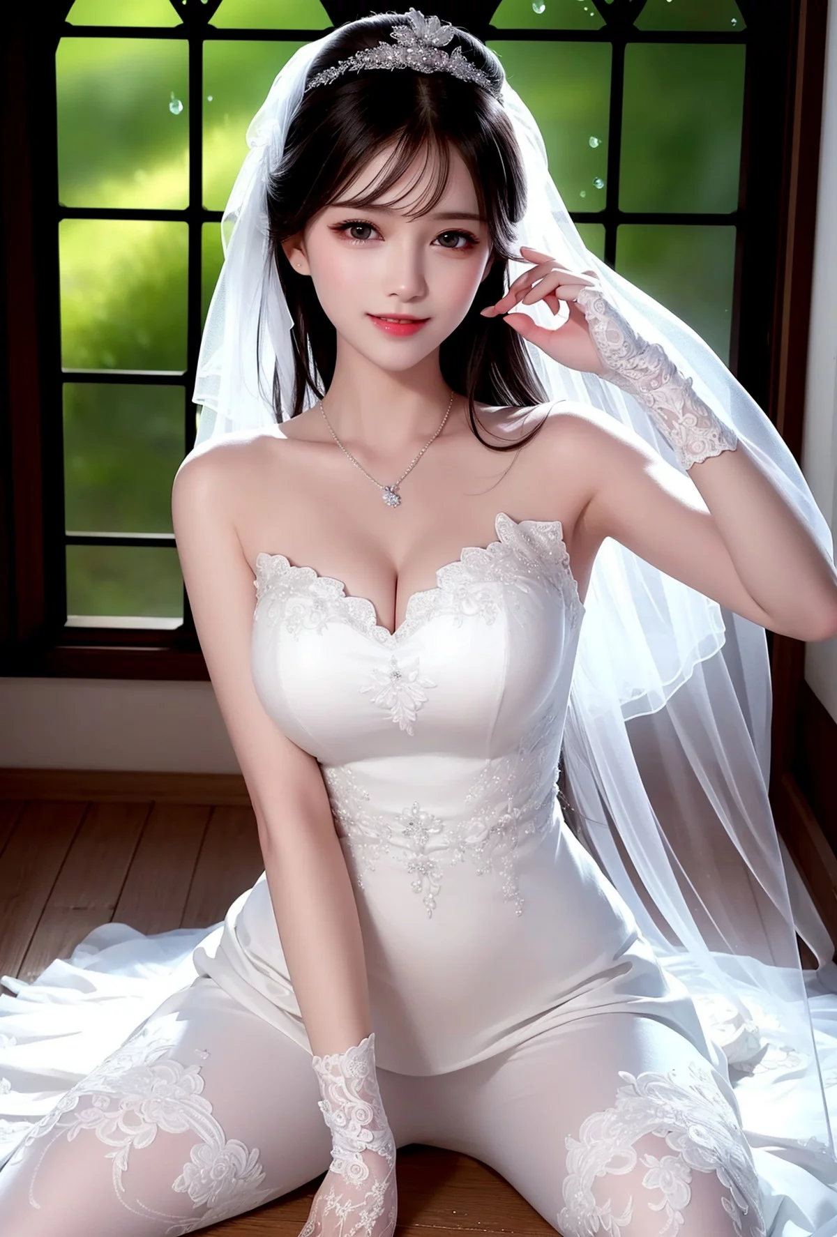Xgyw.Org_AI美图034期新娘婚纱主题性感白色低胸婚纱裙秀完美身材写真及下载116P