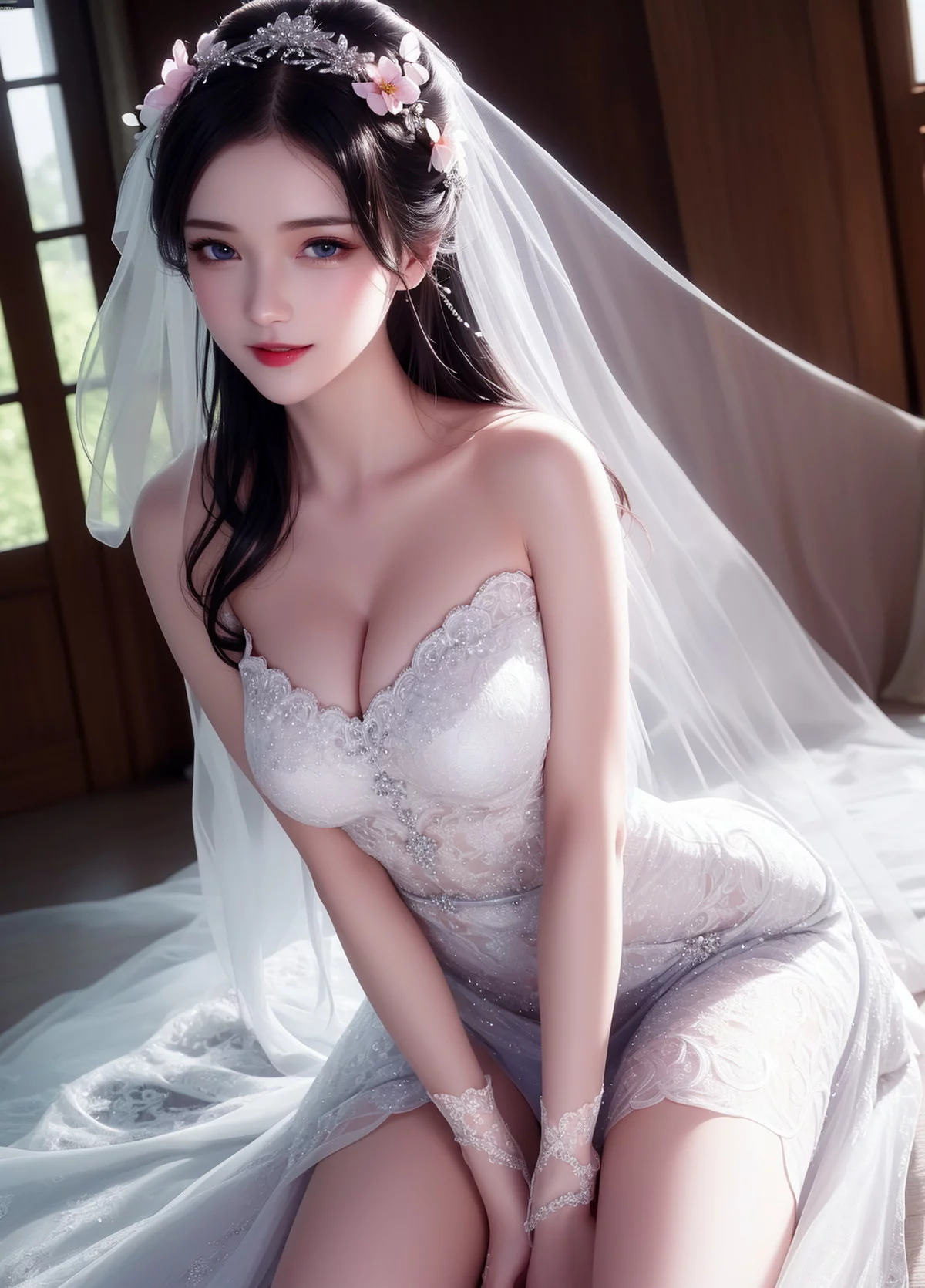 Xgyw.Org_AI美图034期新娘婚纱主题性感白色低胸婚纱裙秀完美身材写真及下载116P