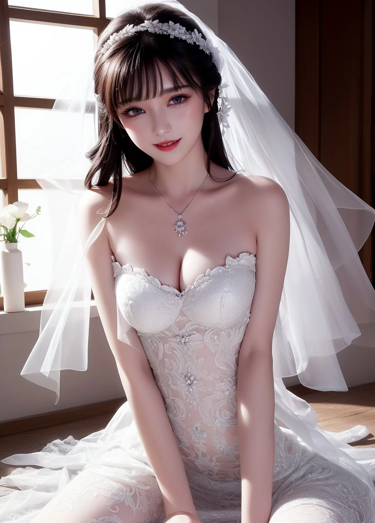 Xgyw.Org_AI美图034期新娘婚纱主题性感白色低胸婚纱裙秀完美身材写真及下载116P