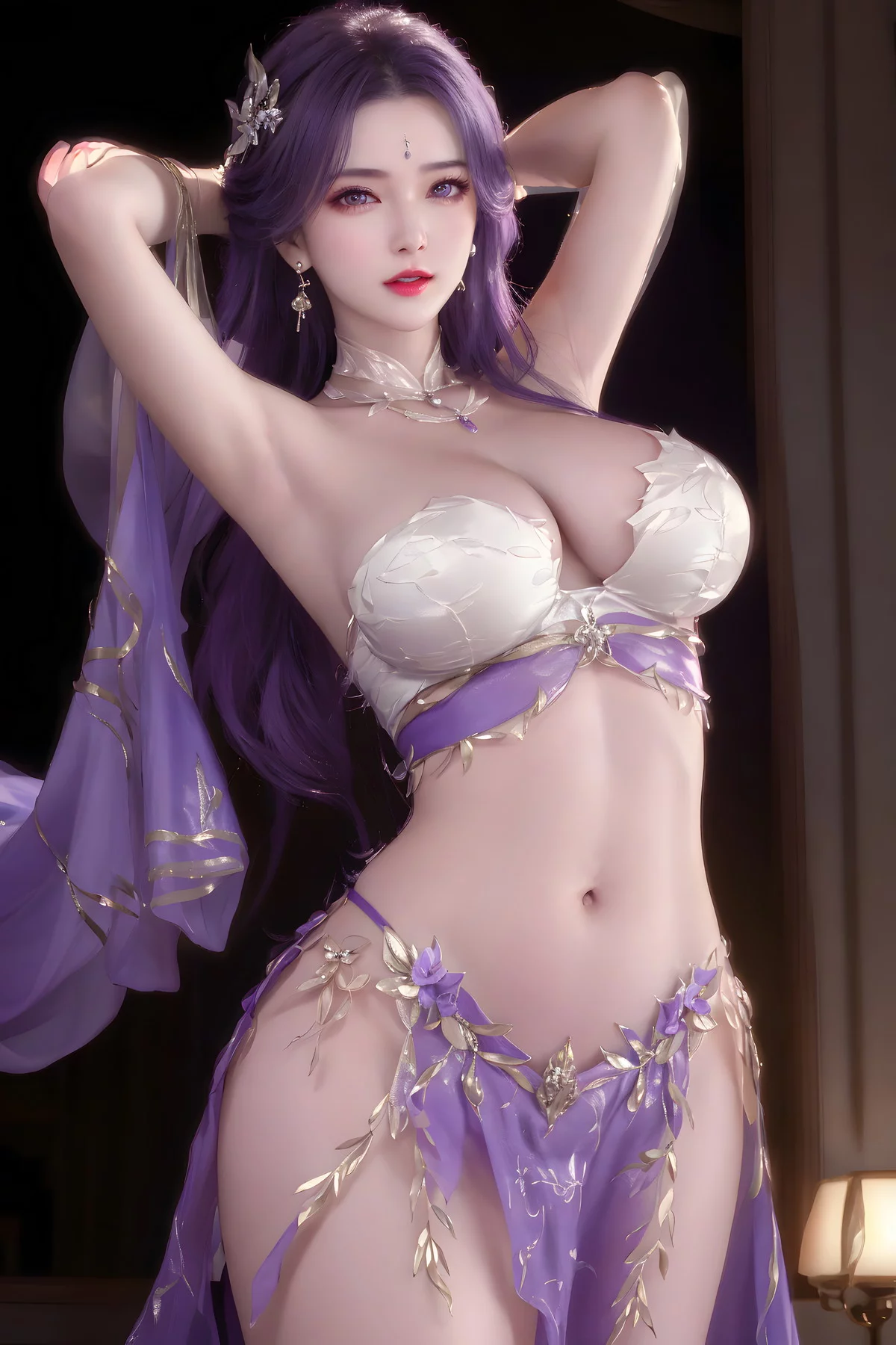 Xgyw.Org_AI美图035期云曦主题性感紫色情趣内衣美女秀完美身材写真及下载93P