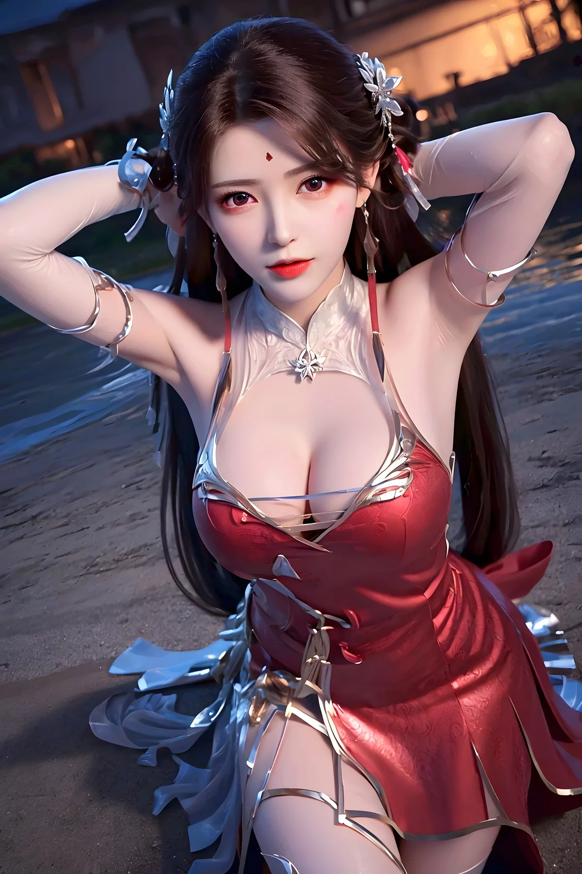 Xgyw.Org_AI美图039期火灵儿主题性感开胸连衣短裙美女完美写真及下载91P